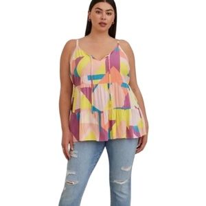 Torrid Challis Tiered Tie-Front Cami